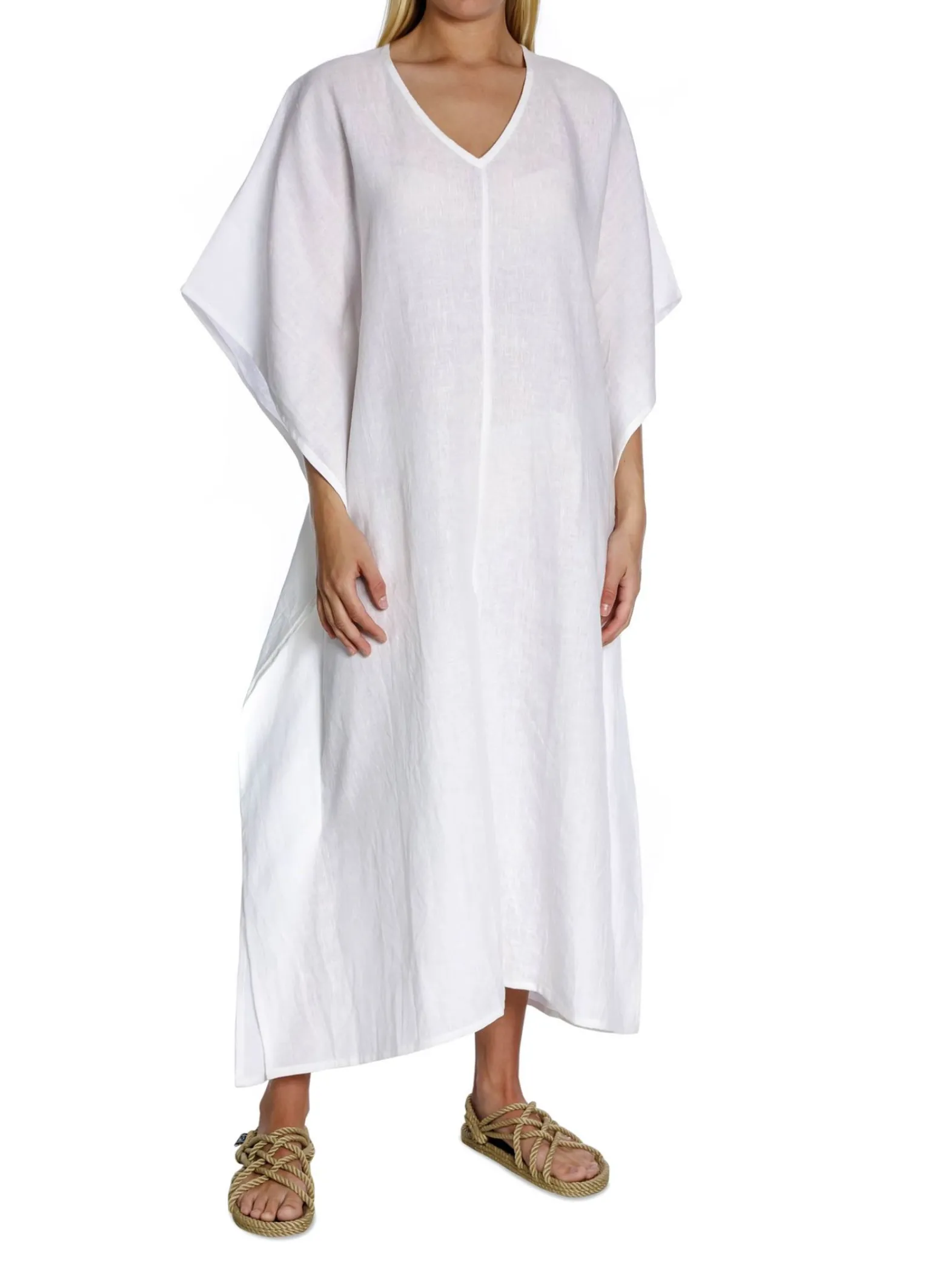 A Perfect Nomad Kaftan Let There Be Peace White^ Klänningar