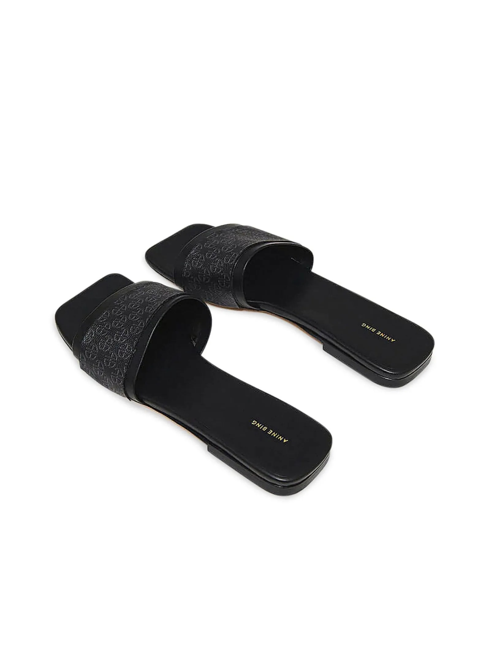 Anine Bing Sandaler Ria Black Monogram^ Sandaler