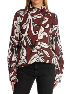 Malina By Blus Savannah Twisted Neck Detail Pencil Floral^ Blusar