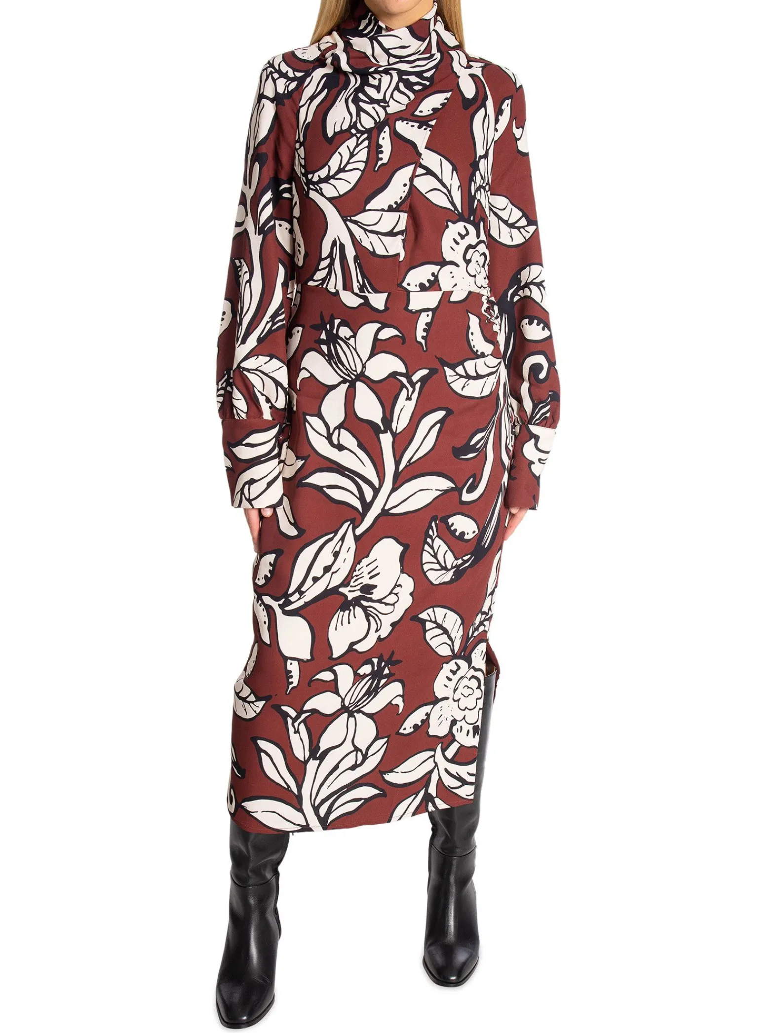 Malina By Klanning Savannah Twisted Neck Detail Midi Pencil Floral^ Klänningar