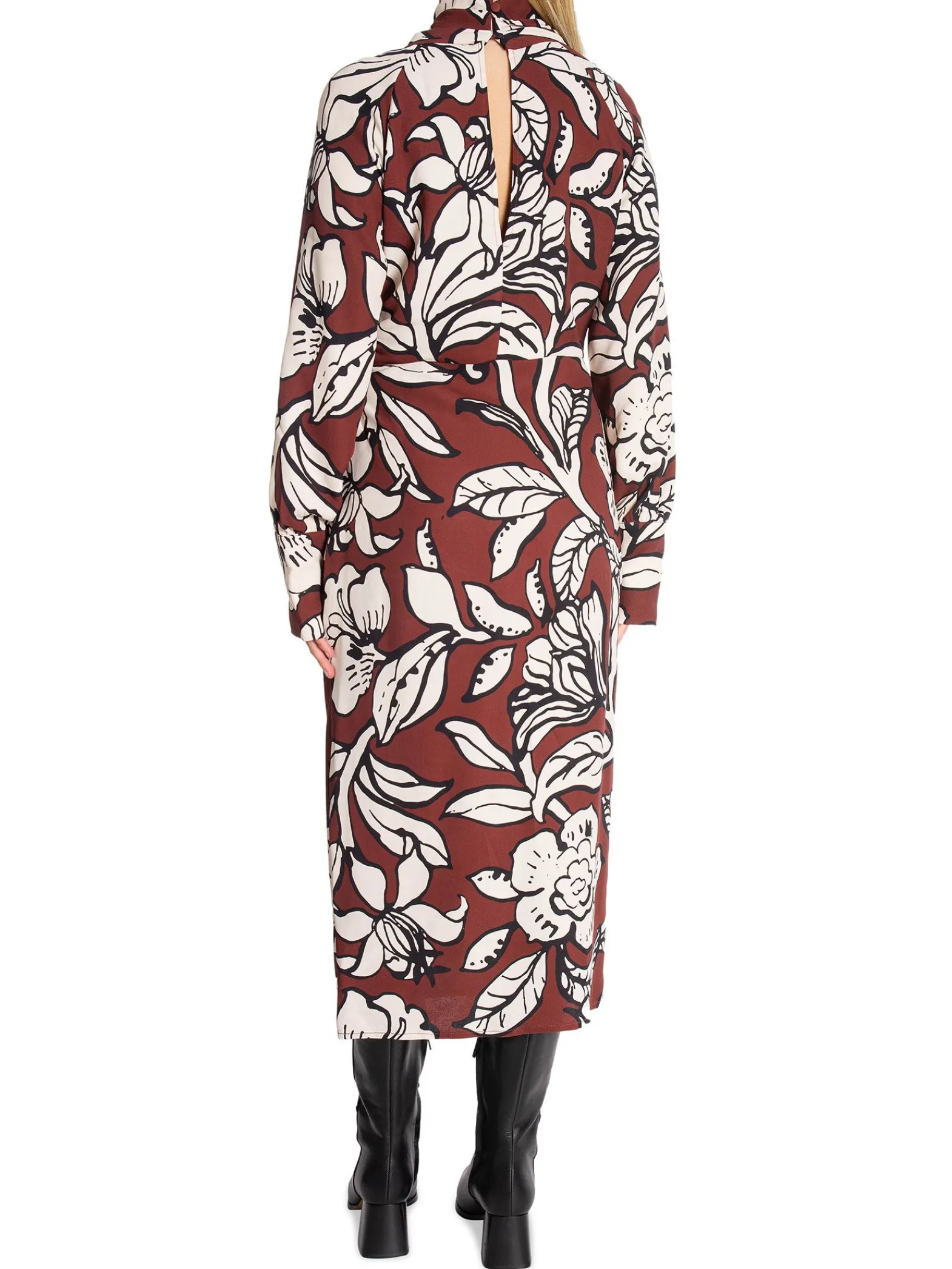 Malina By Klanning Savannah Twisted Neck Detail Midi Pencil Floral^ Klänningar