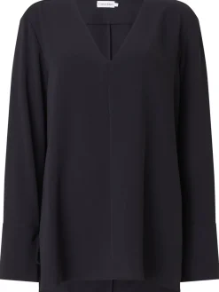 Calvin Klein Blus Structure Twill Ls Black^ Blusar