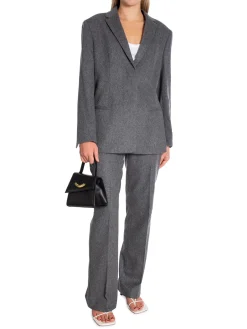 Calvin Klein Byxa Flannel Wool Slim Straight 'Dark Grey Heather^ Byxor