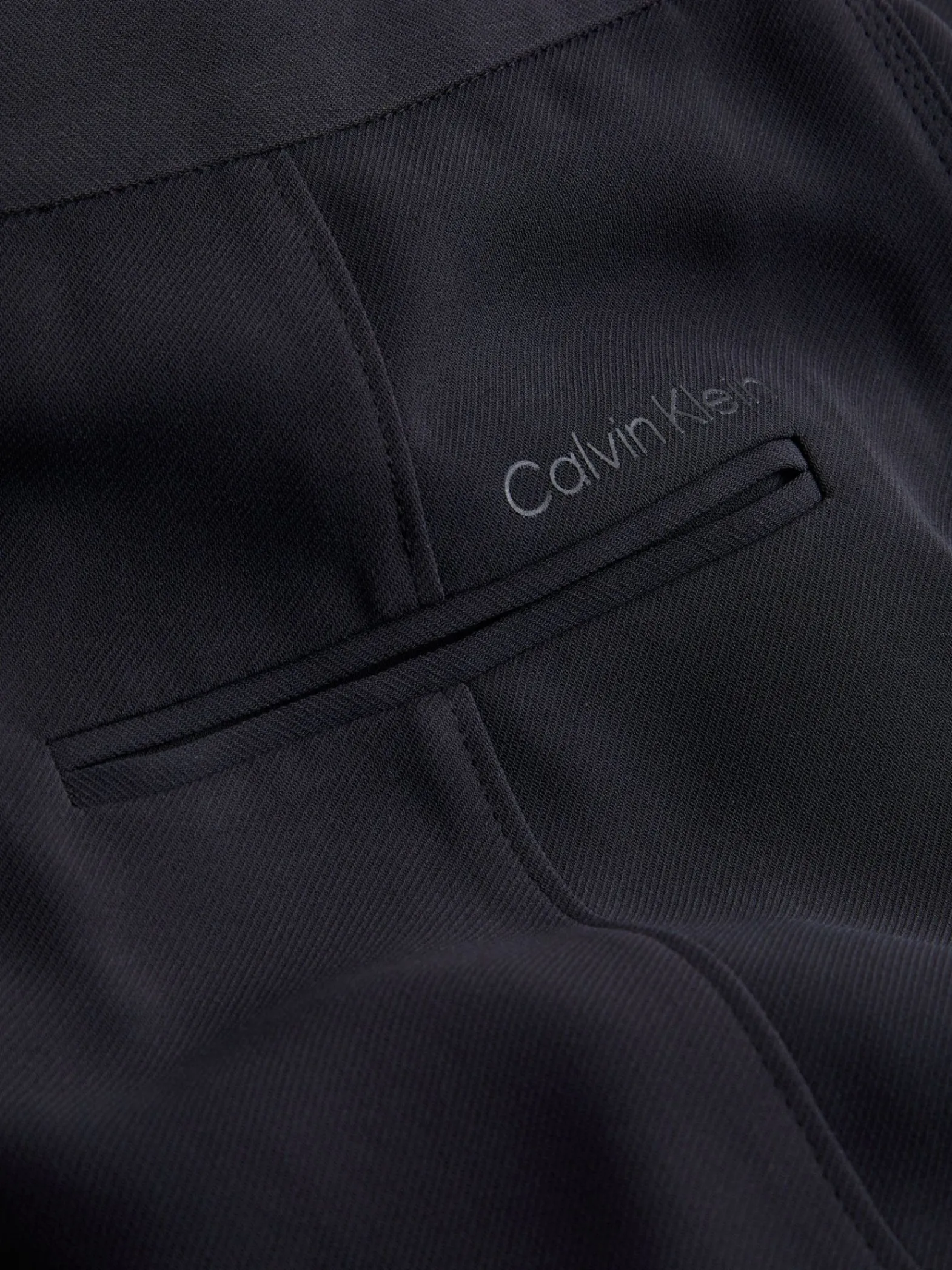 Calvin Klein Byxa Structure Twill Wide Leg Black^ Byxor