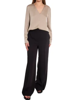 Calvin Klein Byxa Structure Twill Wide Leg Black^ Byxor