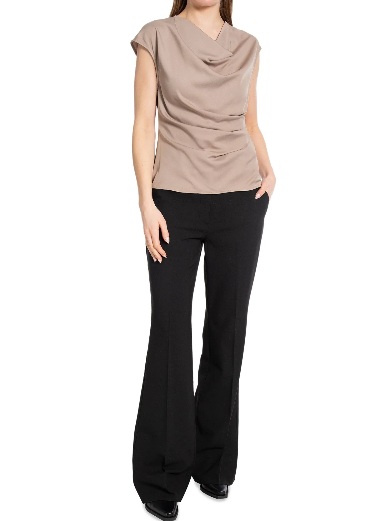 Calvin Klein Topp Recycled Cdc Draped Neutral Taupe^ Toppar