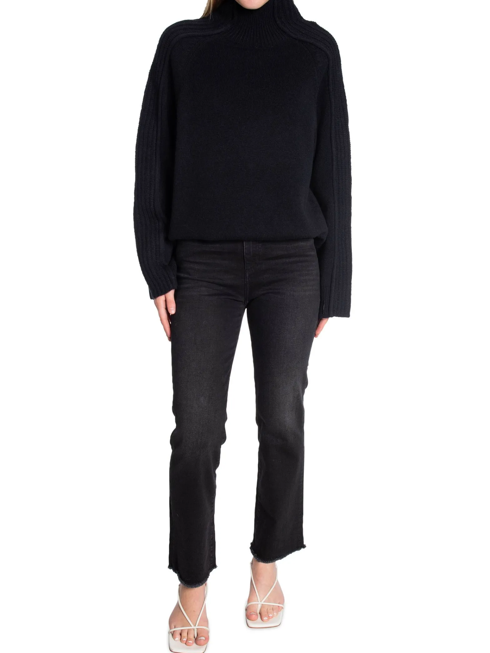 Calvin Klein Troja Rycycled Wool Mock Neck Black^ Tröjor & Koftor