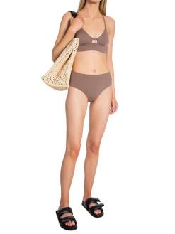 Casall Bikinitrosa Back Detail High Waist Dark Taupe^ Badkläder