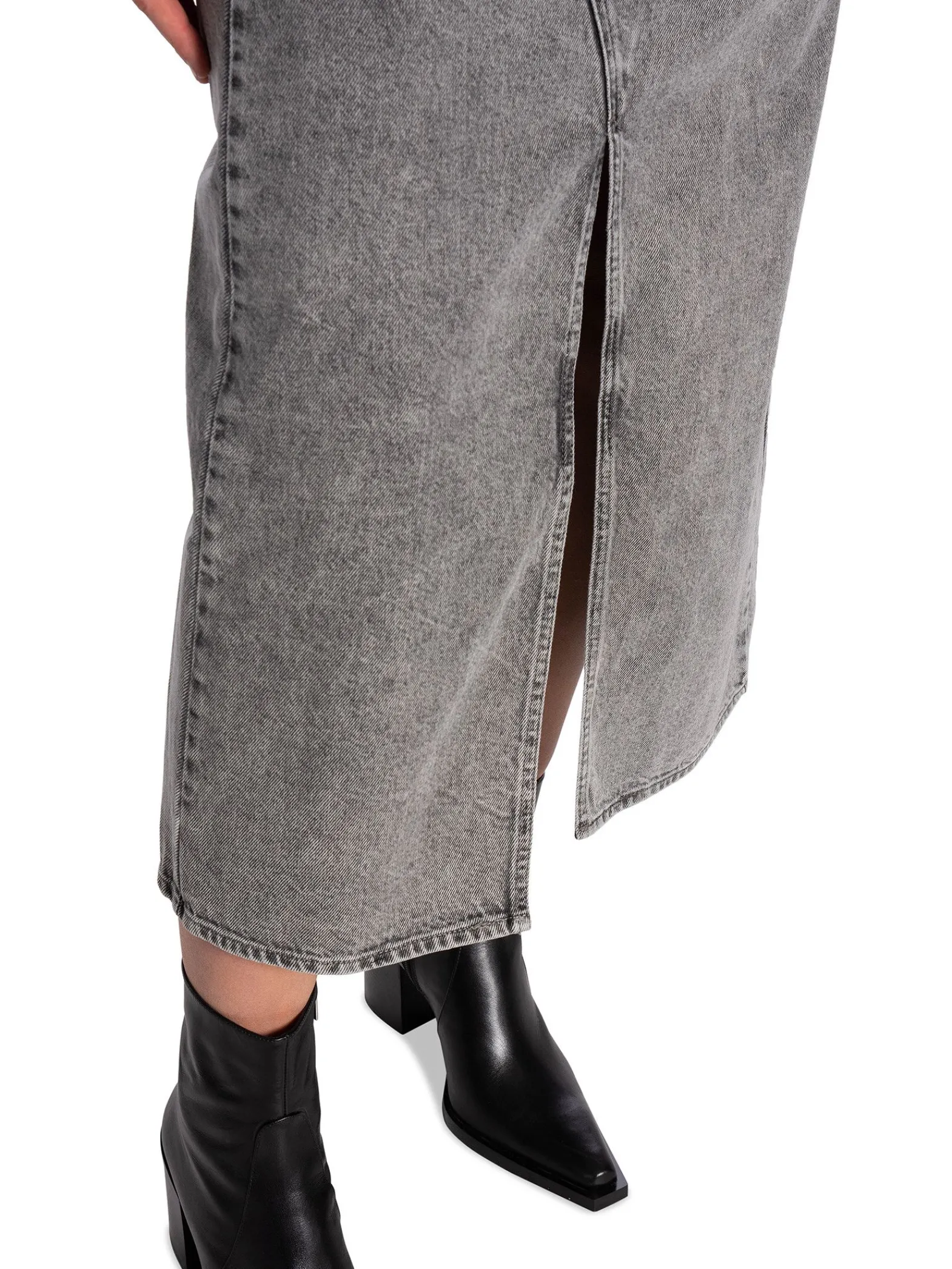 Co´couture Kjol Vik Asym Slit Mid Grey^ Kjolar