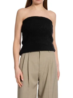 Dagmar Topp Knitted Tube Top Black^ Toppar