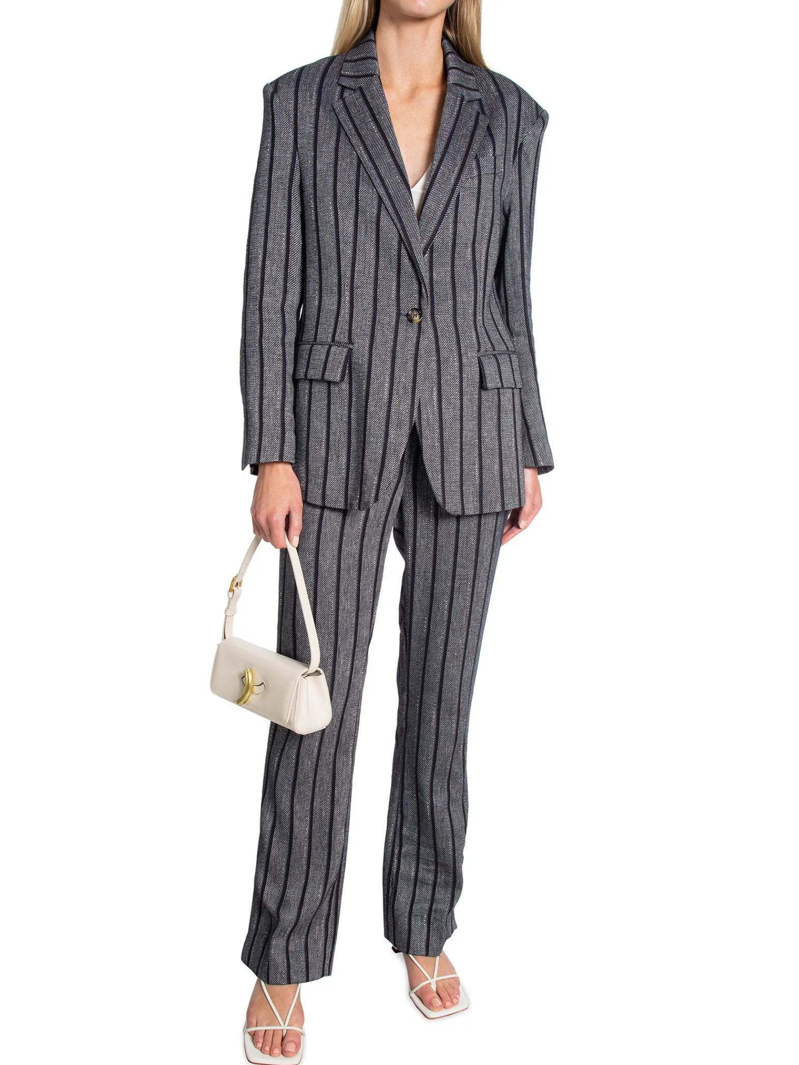 DAY Byxa Ally Cotton Blend Stripe Black^ Byxor