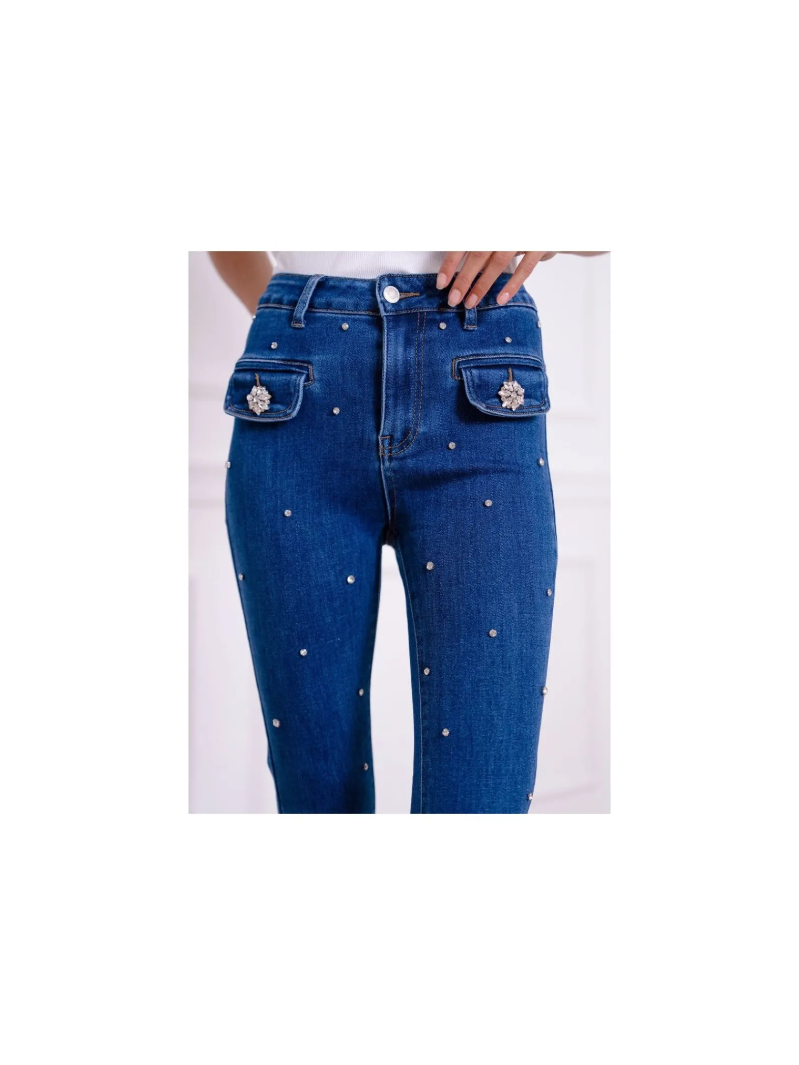Denim Life Jeans Diamond Buttons F3782^ Jeans