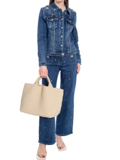 Denim Life Jeansjacka Fleur Diamond Strass F3705^ Jackor & Kappor