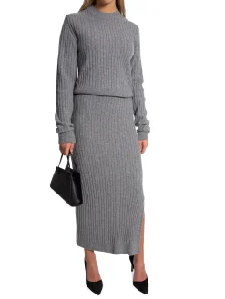 Filippa K Kjol Rib Knit Mid Grey^ Kjolar
