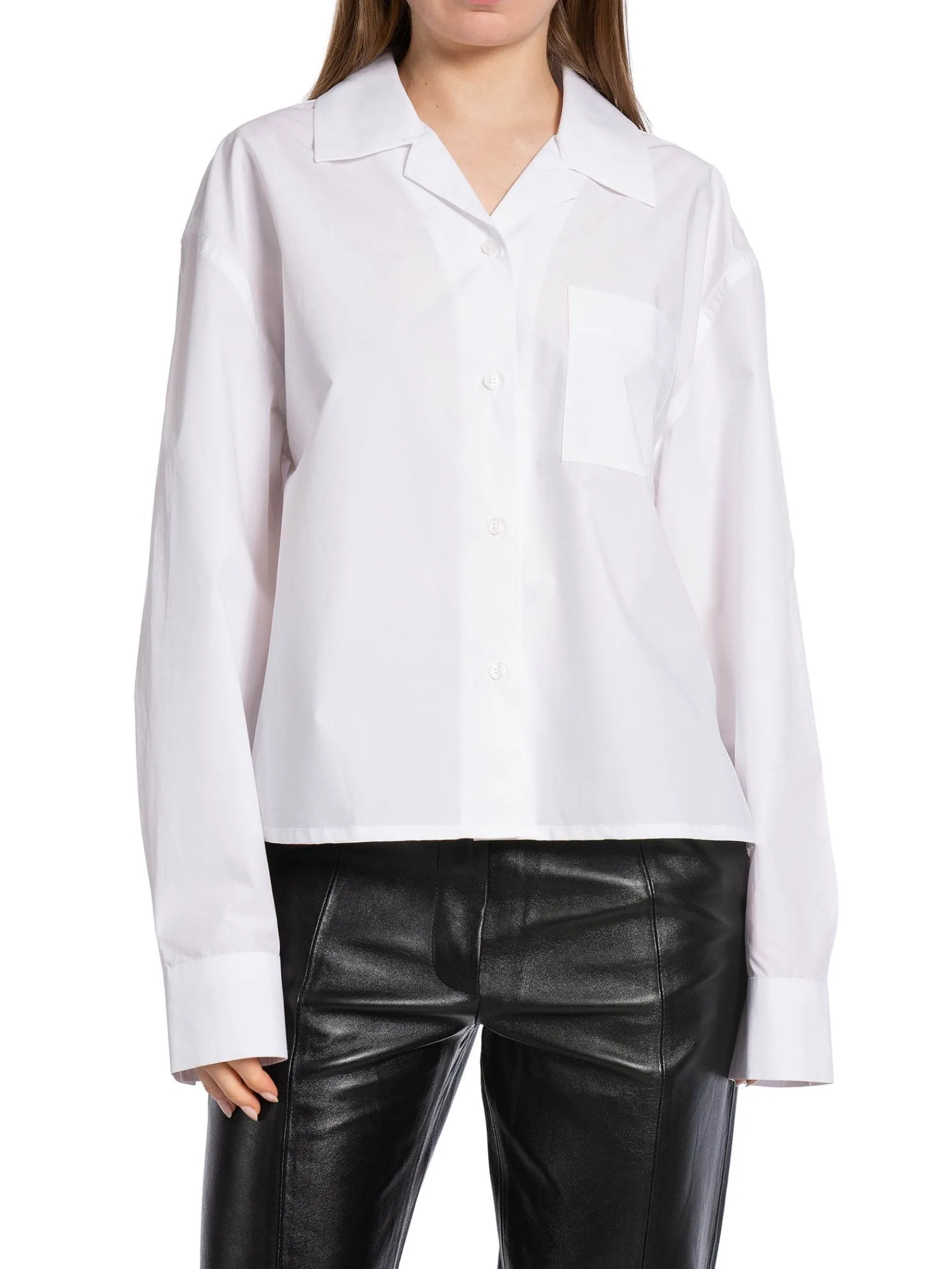 Filippa K Skjorta Cropped Poplin White^ Skjortor