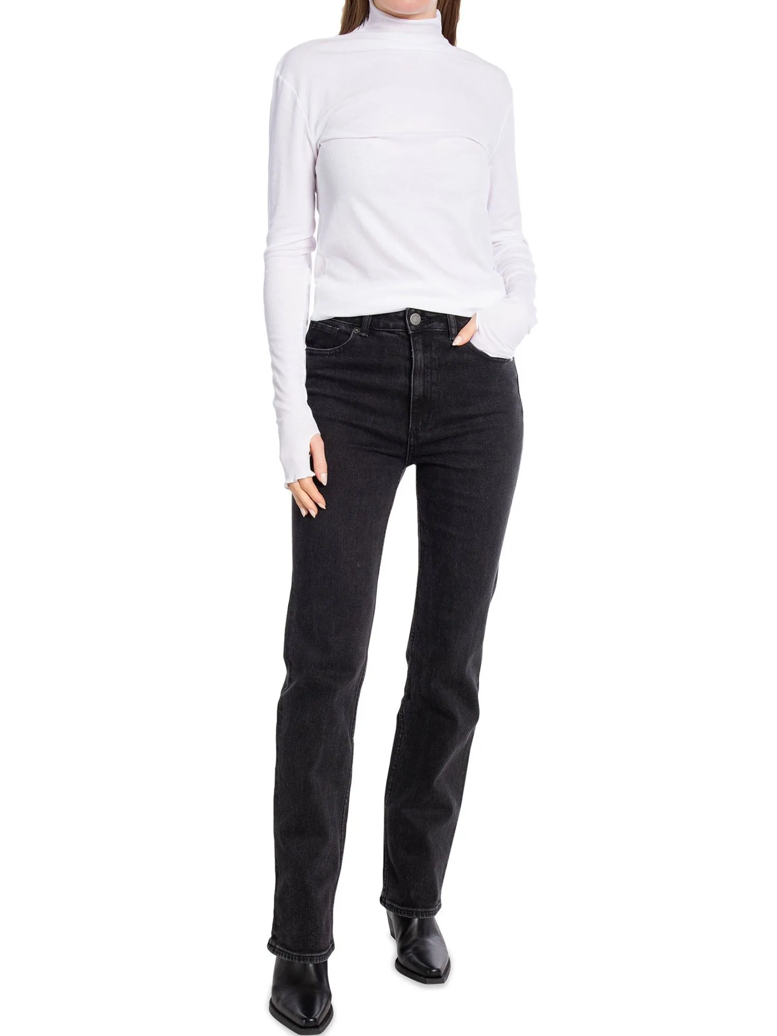 Filippa K Topp Rib Mock Neck White^ Toppar