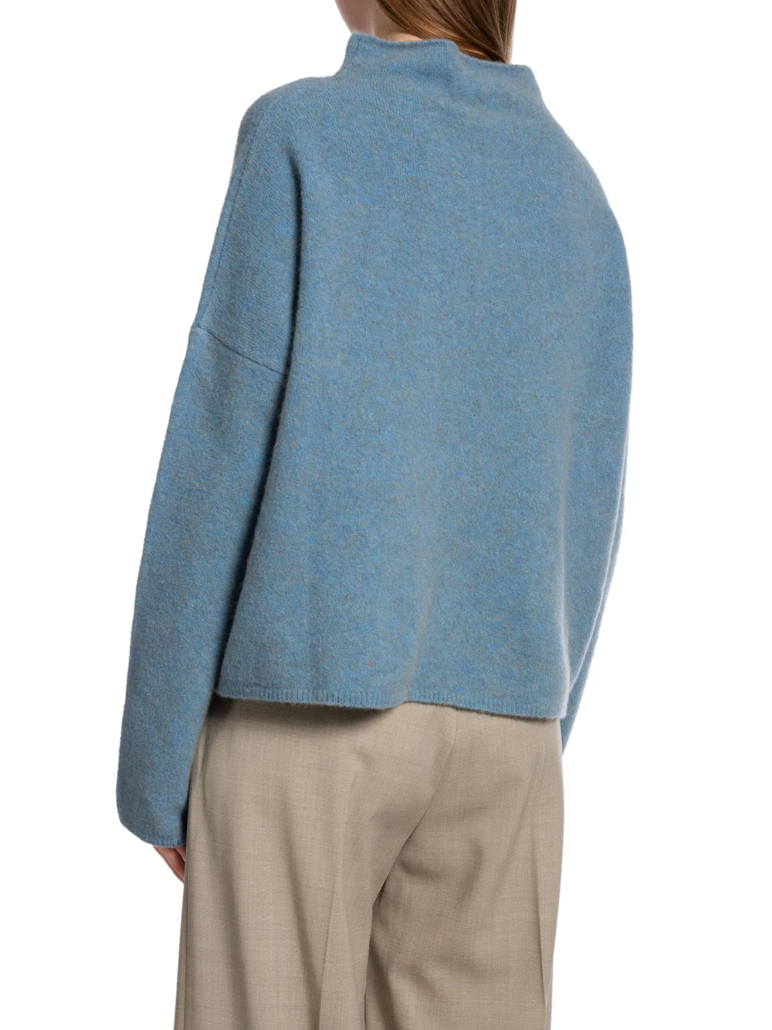 Filippa K Troja Mika Yak Funnelneck Blue Melange^ Tröjor & Koftor