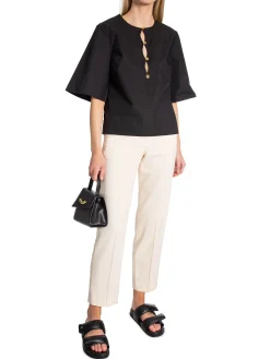 Ganni Blus Poplin Black^ Blusar
