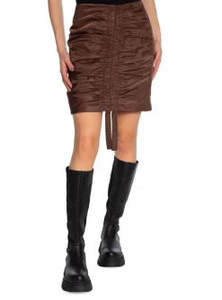 Ganni Kjol Nylon Ruched Mini Chicory Coffee^ Kjolar
