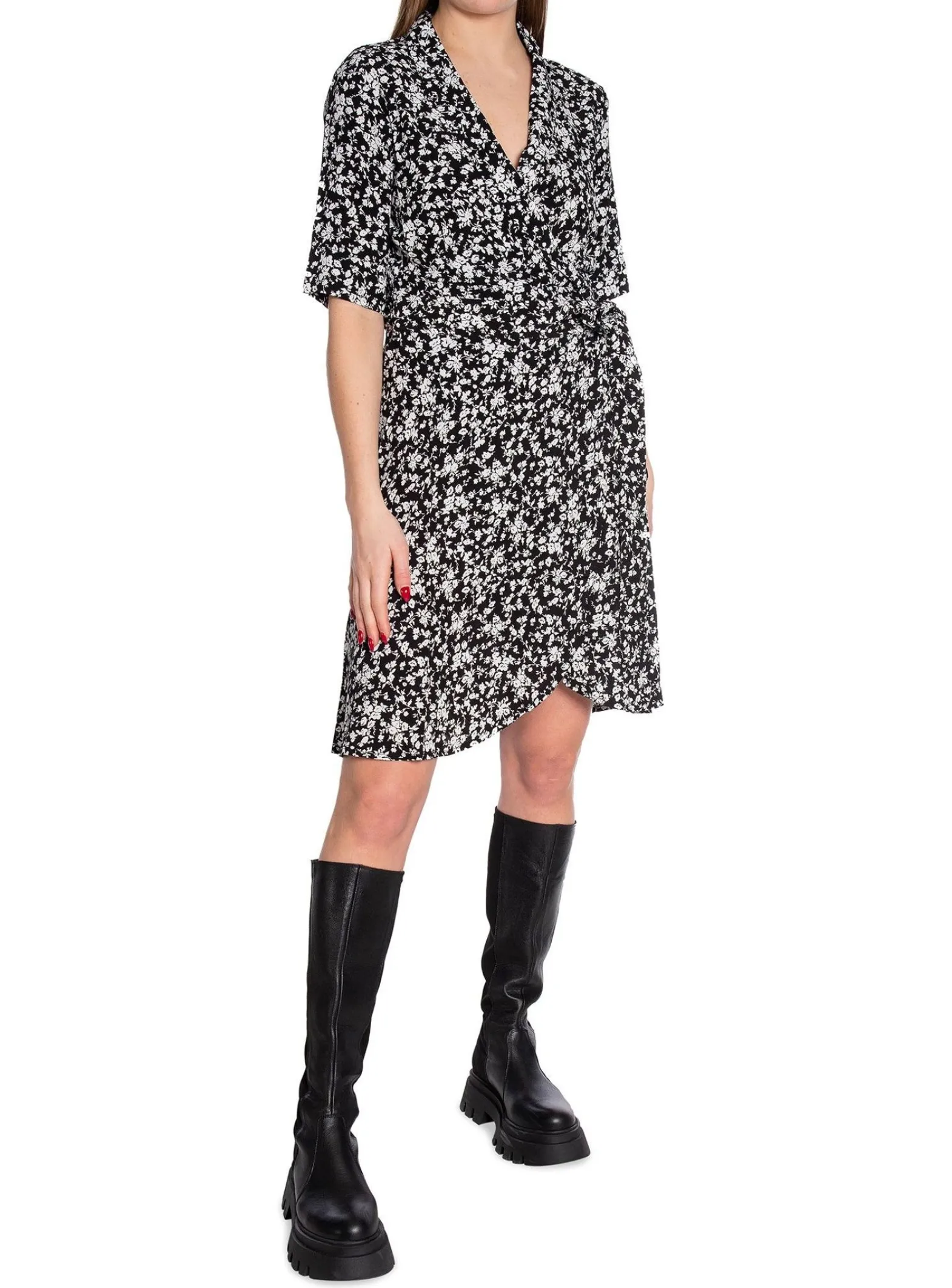 Ganni Klanning Printed Crepe Black^ Klänningar