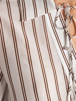 GANT Blus V-Neck Stripe Eggshell^ Blusar