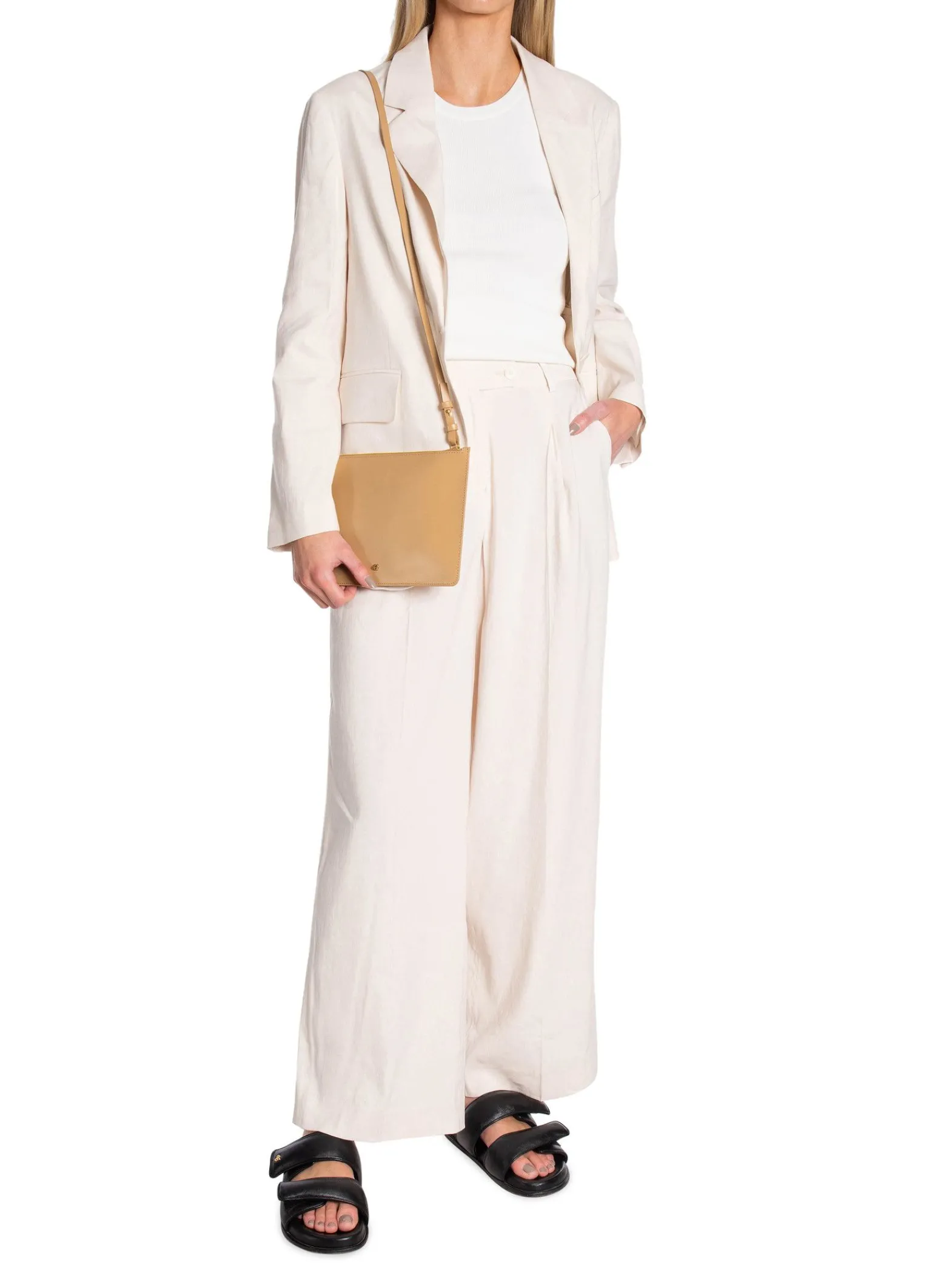 GANT Byxa Wide Stretch Linen Putty^ Byxor
