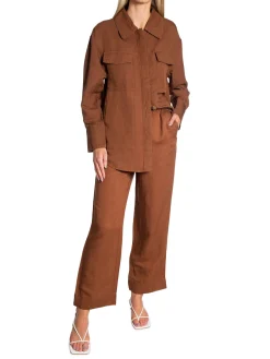 GANT Jacka Linen Viscose Shirt Mahogany Brown^ Jackor & Kappor