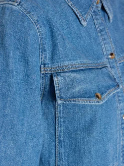 GANT Klanning Reg Ss Denim Shirt Indigo^ Klänningar