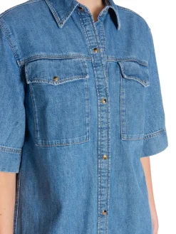 GANT Klanning Reg Ss Denim Shirt Indigo^ Klänningar