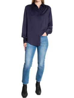 GANT Skjorta Regular Satin Evening Blue^ Skjortor