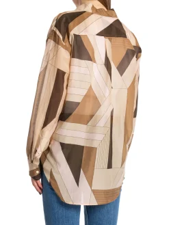 GANT Skjorta Rel Letters Print Cot Silk Roasted Walnut^ Skjortor