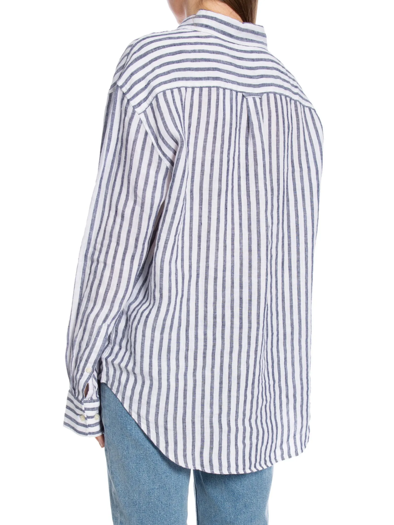 GANT Skjorta Rel Striped Linen Evening Blue^ Skjortor