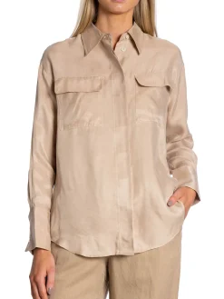 GANT Skjorta Relaxed Flap Pocket Dry Sand^ Skjortor