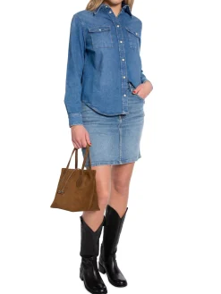 GANT Skjortareg Denim Semi Light Blue Worn In^ Skjortor