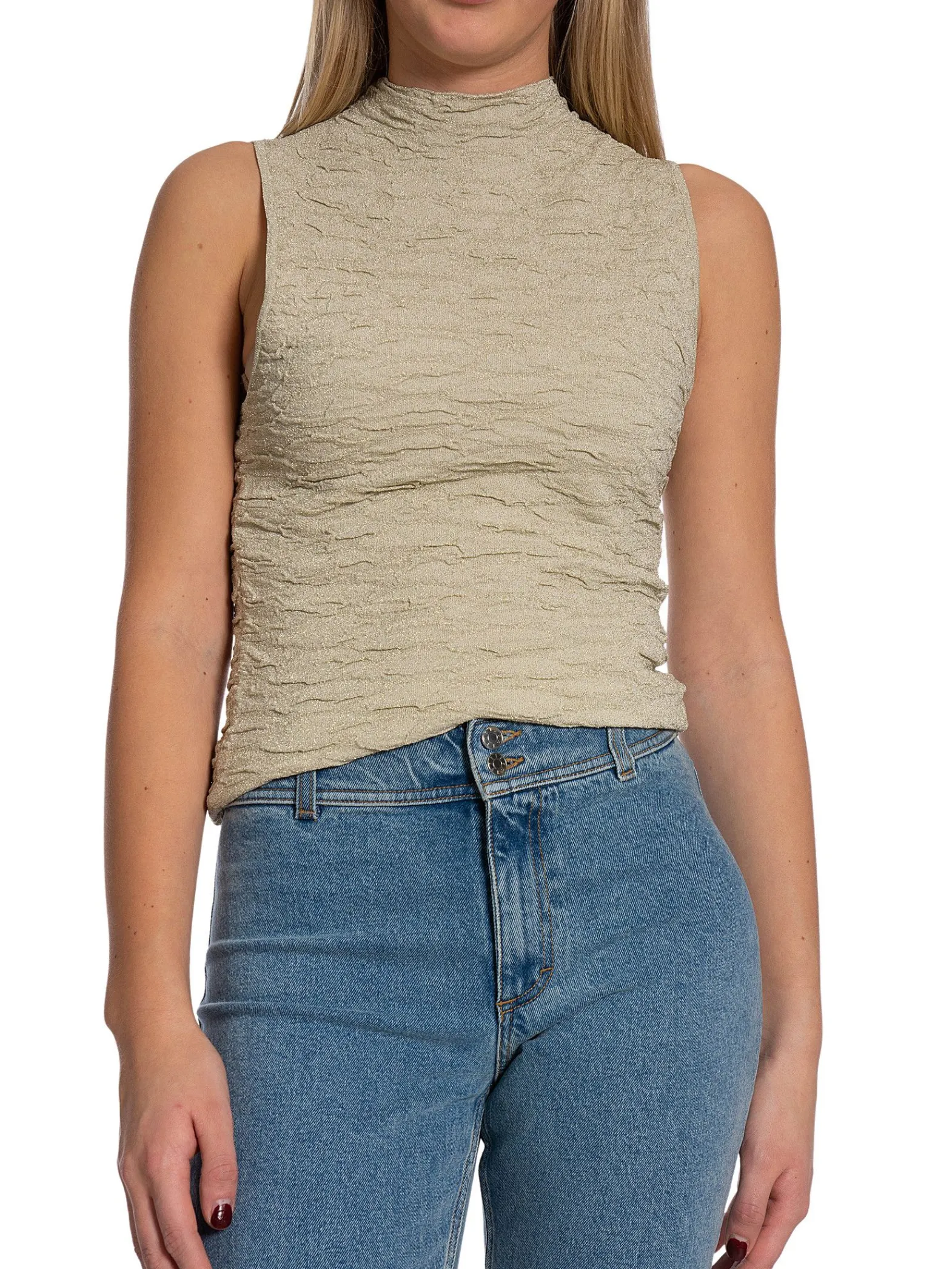Gestuz Topp Picca Halterneck Offwhite/Gold^ Toppar