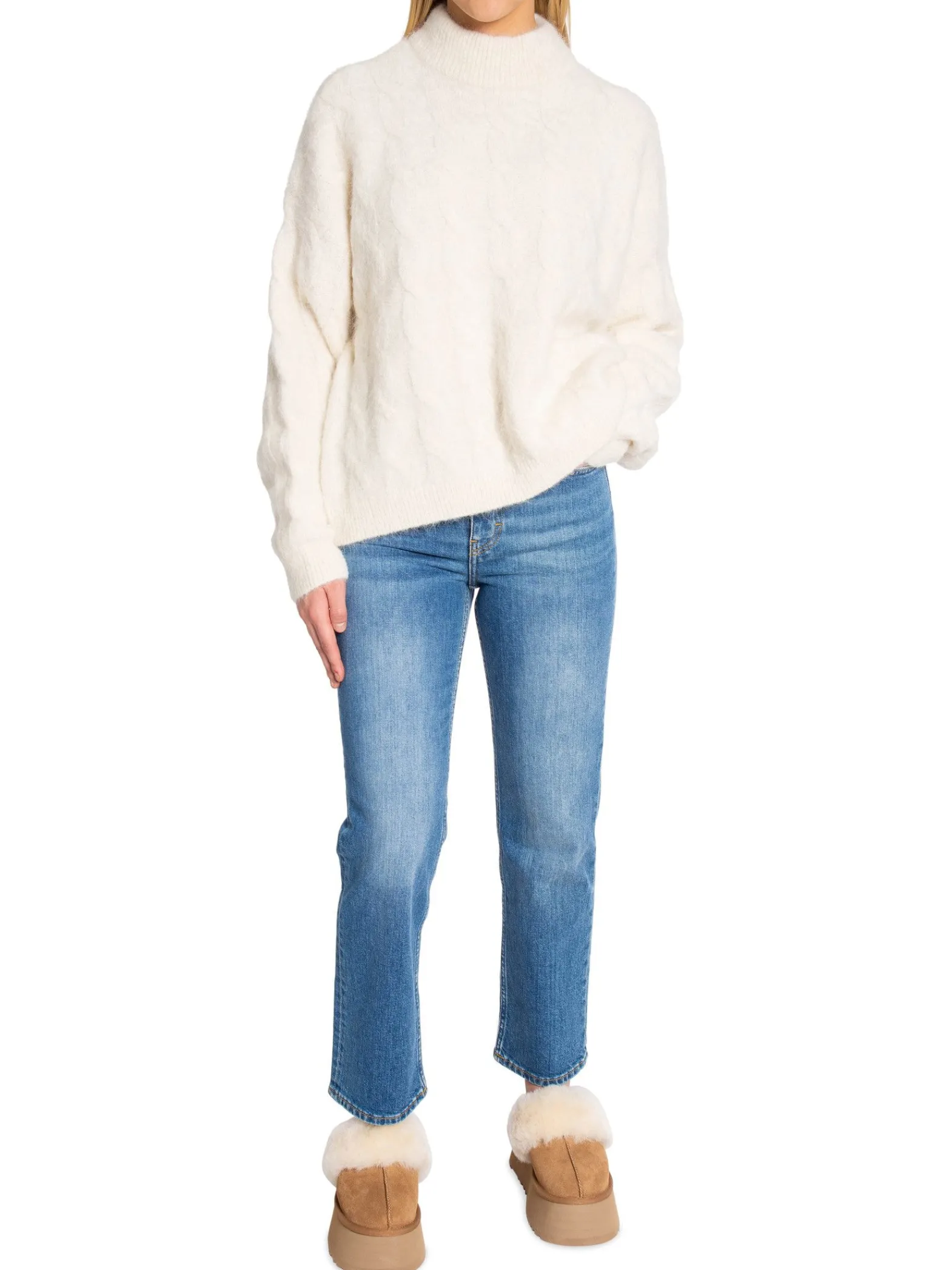 Gestuz Troja Safi Cable Pullover Egret^ Tröjor & Koftor