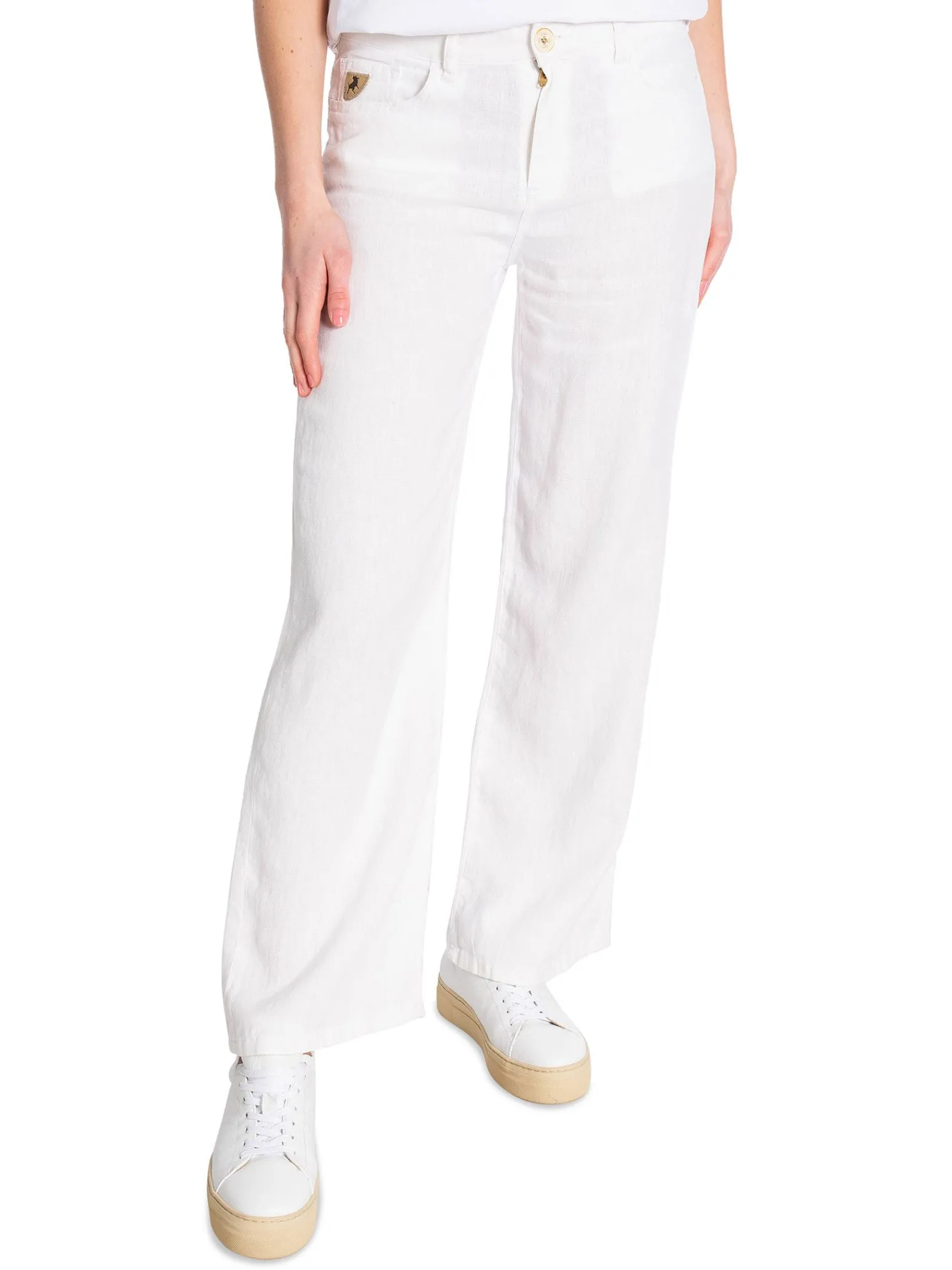 LOIS Jeans Lois Byxa Culotte Linen Colour White L32^ Byxor