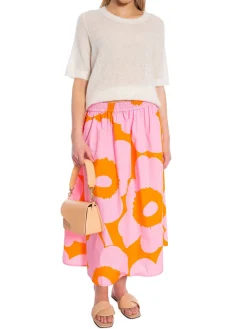 Marimekko Kjol Garrel Unikko Light Pink/ Orange^ Kjolar