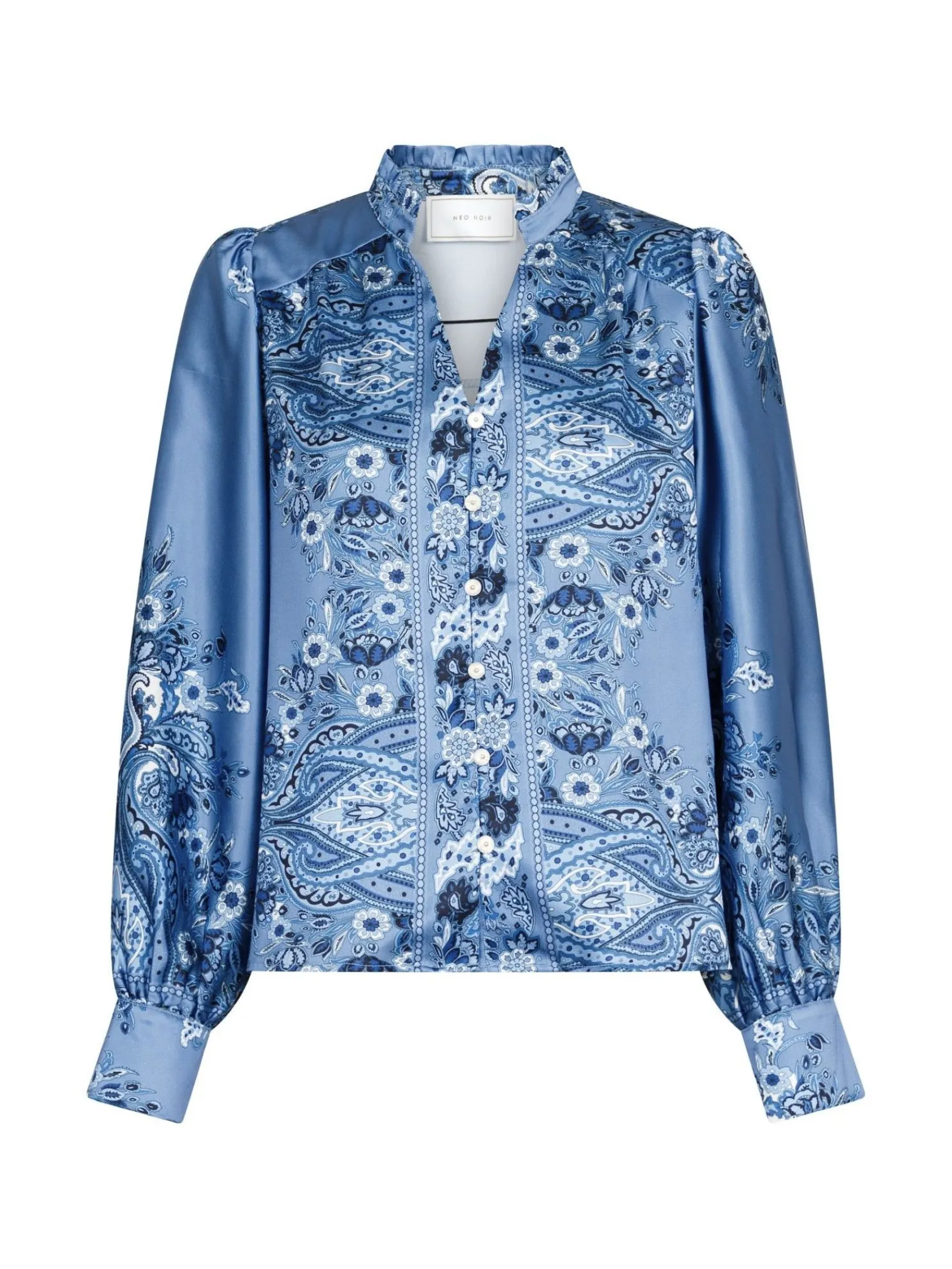 Neo Noir Blus Massima Paisley Border Dusty Blue^ Blusar