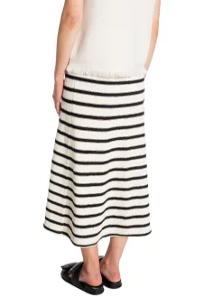 Neo Noir Kjol Etti Boucle Knit Black Striped^ Kjolar