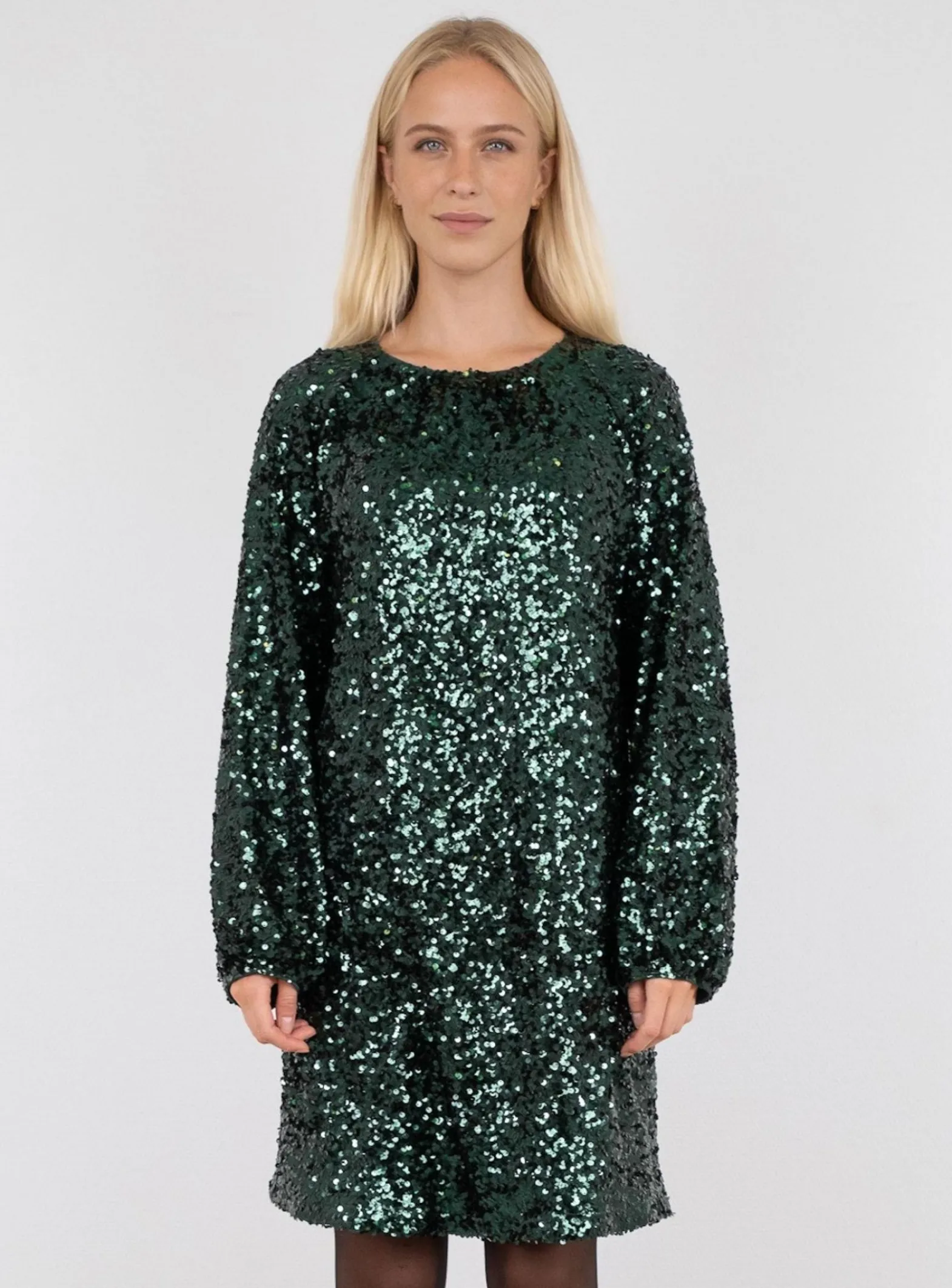 Neo Noir Klanning Ezra Fall Sequins Dark Green^ Klänningar