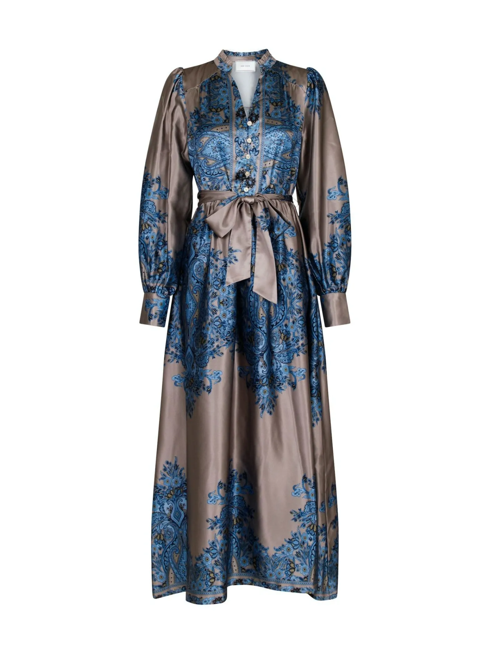 Neo Noir Klanning Nova Paisley Border Blue^ Klänningar