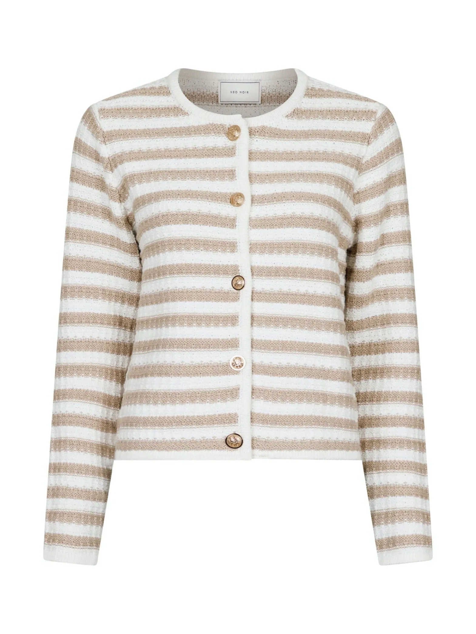 Neo Noir Koftalimone Stripe Knit Sand^ Tröjor & Koftor