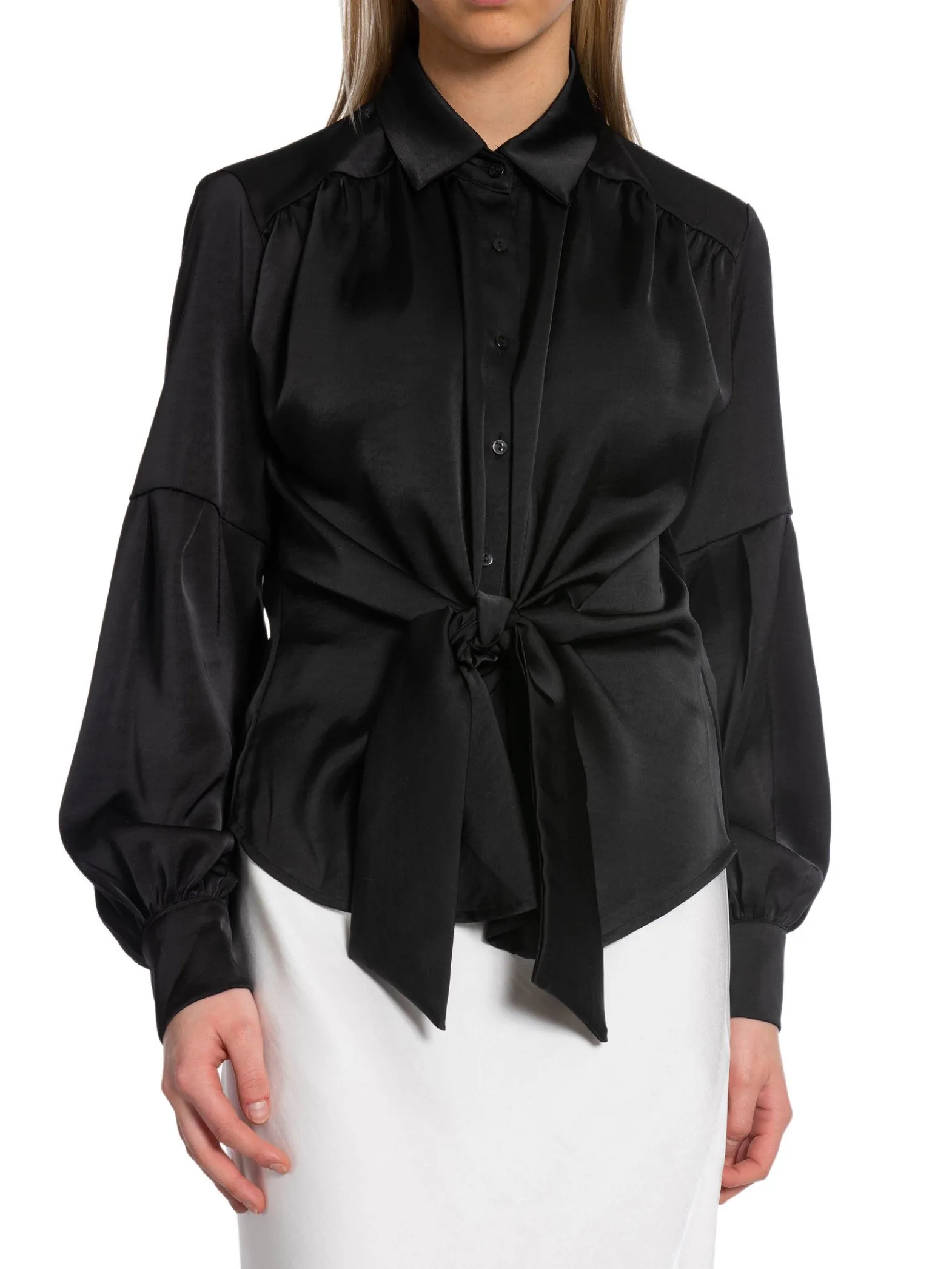 Neo Noir Skjorta Naja Satin Black^ Skjortor