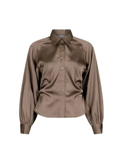 Neo Noir Skjorta Susannah Sateen Khaki^ Skjortor