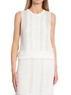 Neo Noir Topp Aza Crochet Knit Off White^ Toppar