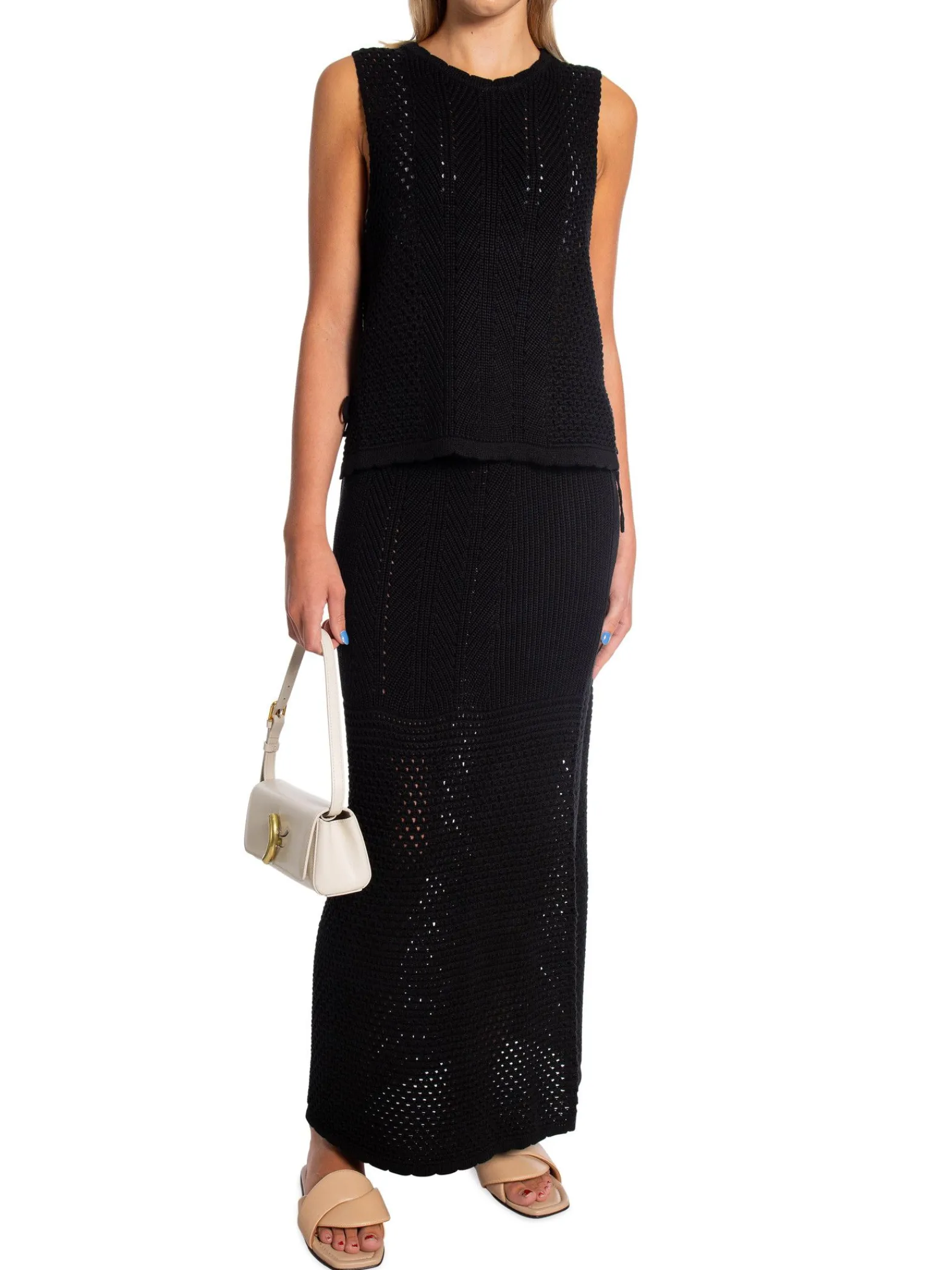 Neo Noir Topp Aza Crochet Knit Black^ Toppar