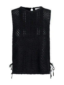 Neo Noir Topp Aza Crochet Knit Black^ Toppar