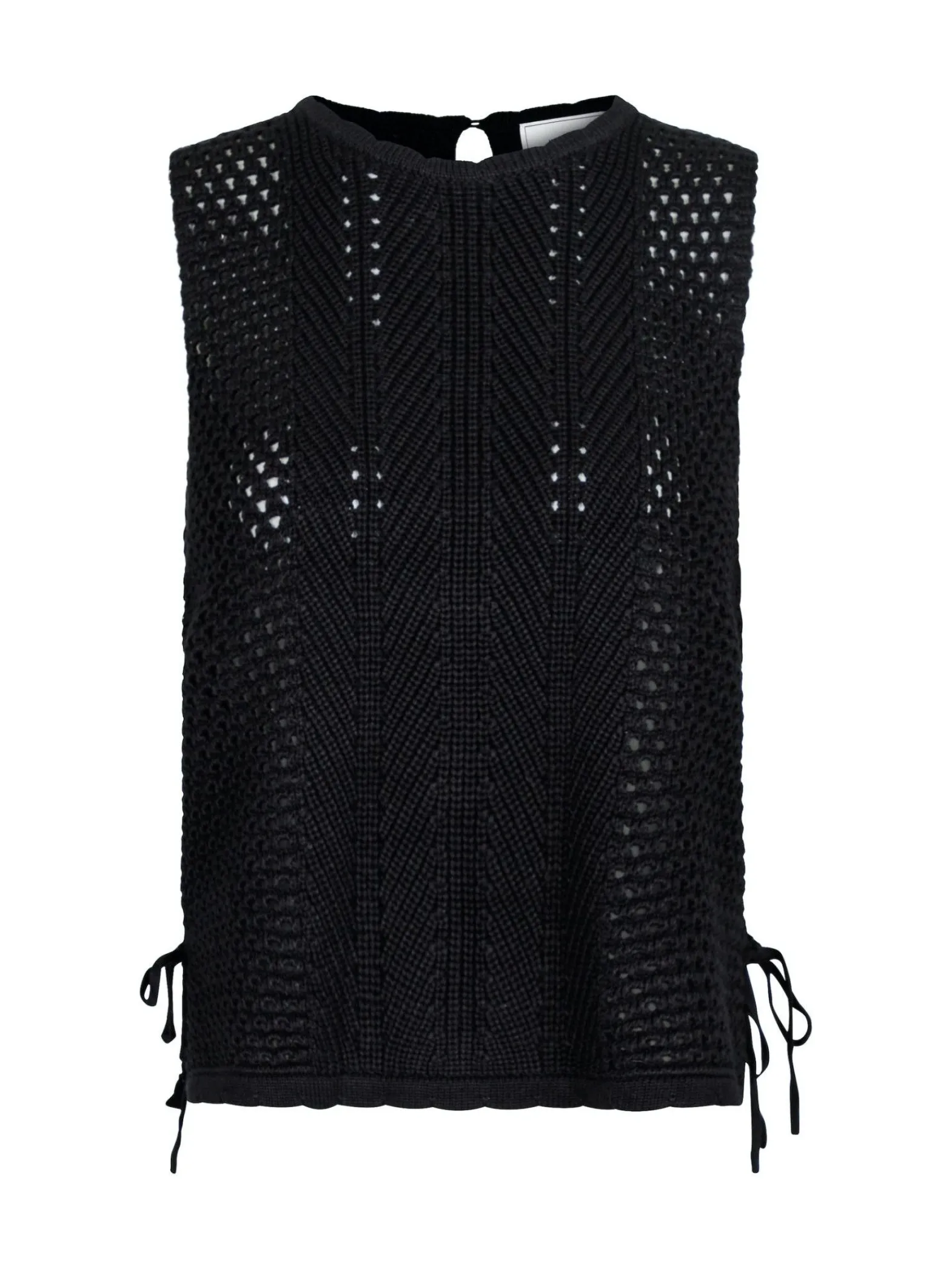 Neo Noir Topp Aza Crochet Knit Black^ Toppar