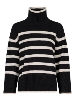 Neo Noir Troja Fanning Stripe Knit Gz Black^ Tröjor & Koftor